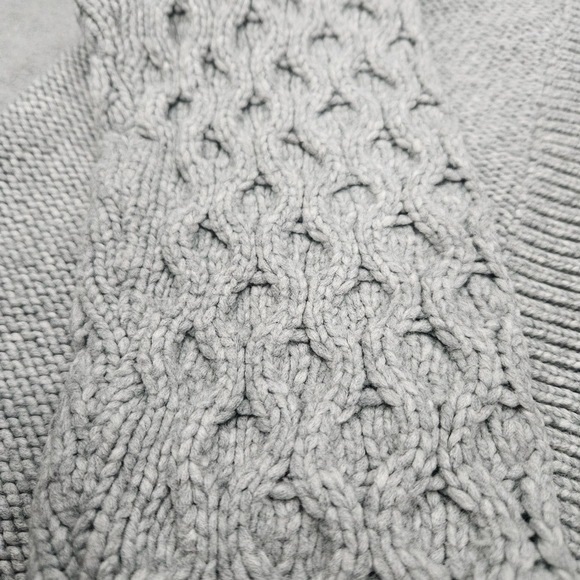 Gap Womens Chunky Knit Grey Cardigan Slouchy Drop Shoulder Open Front - Picture 4 of 5